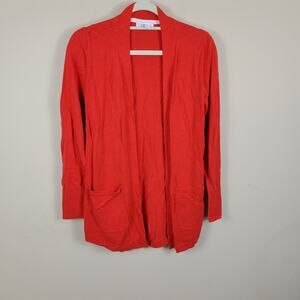 4/$25 Isaac Mizrahi Live! Red Pocket Cardigan Women's Size XS
